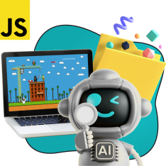 Язык программирования JavaScript + AI. Проектное обучение + геймификация + AI-помощники - КИБЕРшкола программирования для детей, компьютерные курсы для школьников, начинающих и подростков - KIBERone г. Кемерово